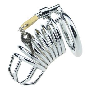 Adult Stainless Steel Chastity Lock Chastity Device — penis ring