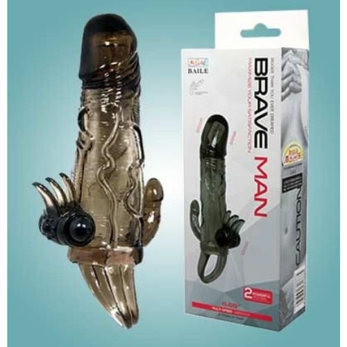 Brave Man Double Vibrator Penis Sleeve — male masturbator