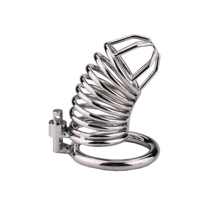Adult Stainless Steel Chastity Lock Chastity Device — penis ring