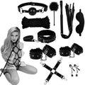 10 Pieces BDSM Sex Bondage Kit - Black — bdsm kit