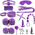 14 Pieces BDSM Bondage Restraint Kit - Purple — bdsm kit