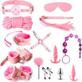 14 Pieces Bondage Restrain Kit -Pink — bdsm kit