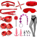 15 Pieces Combo Pack BDSM Bondage Set Red — bdsm kit