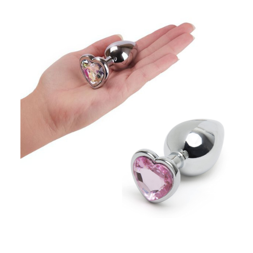 Small Heart Base Stainless Steel Anal Plug — anal plug