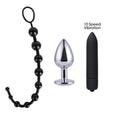 3 Pieces Anal Toys Set Black — anal plug