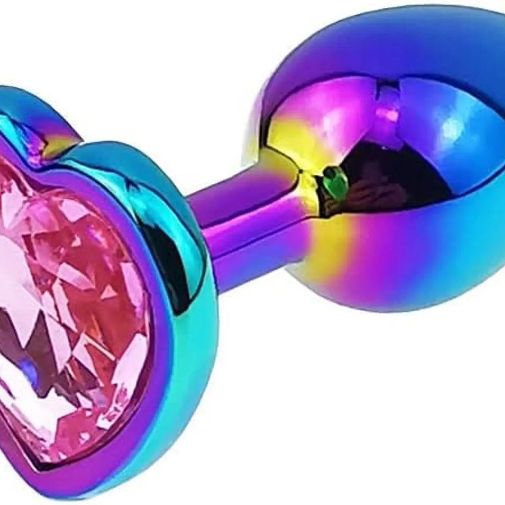 Small heart gem butt plug with pink crystal base