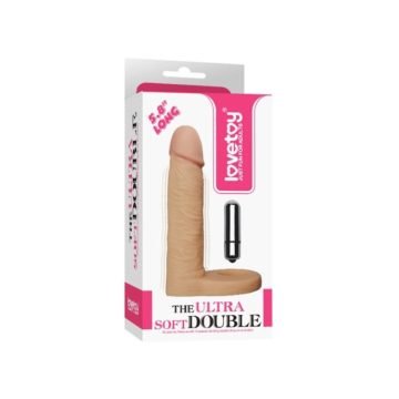 5.8 Inches Ultra Soft Double Penetration Cock ring With Vibrating Dildo — penis ring