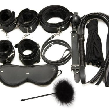 8 In 1 Combo BDSM Bondage Restraint Kit Black — bdsm kit