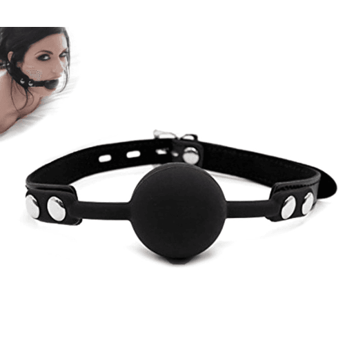 Mouth Gag With Leather Belt Tool for Pleasure — bdsm toy