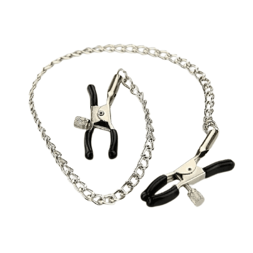Adjustable Nipple Clamp with Chain Jewellery Clip — bdsm toy