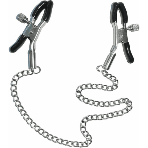 Adjustable Nipple Clamp with Chain Jewellery Clip — bdsm toy
