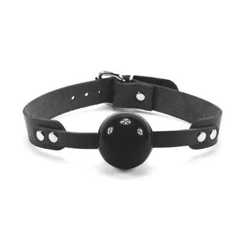 Mouth Gag With Leather Belt Tool for Pleasure — bdsm toy