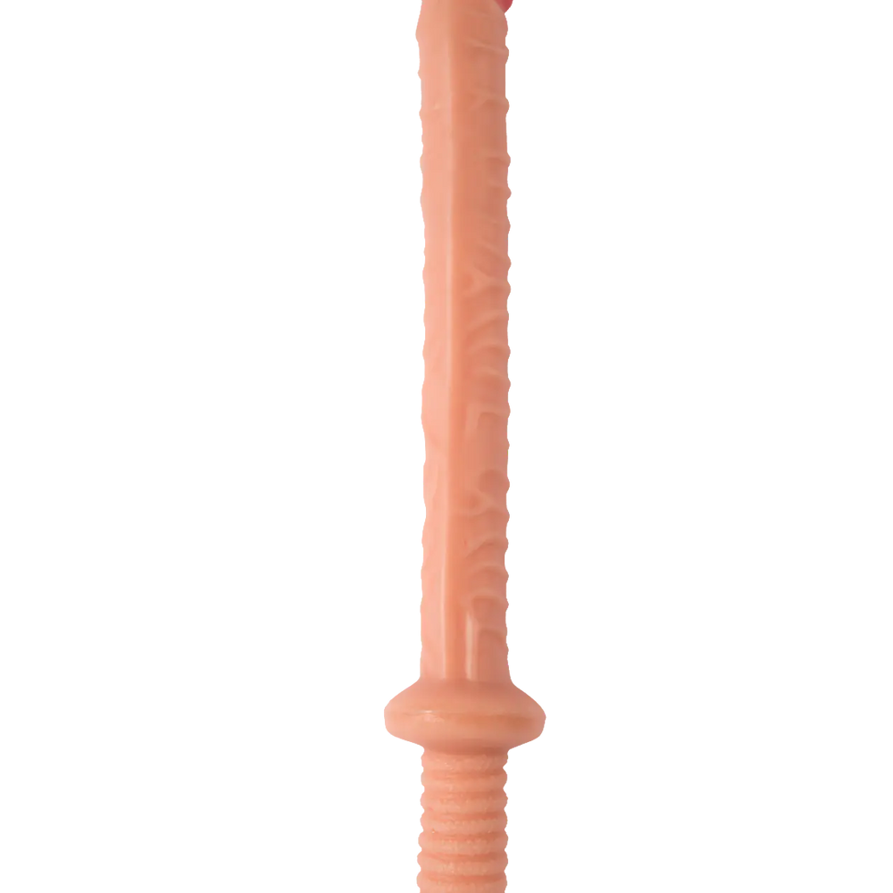 Realistic silicone dildo with long handle