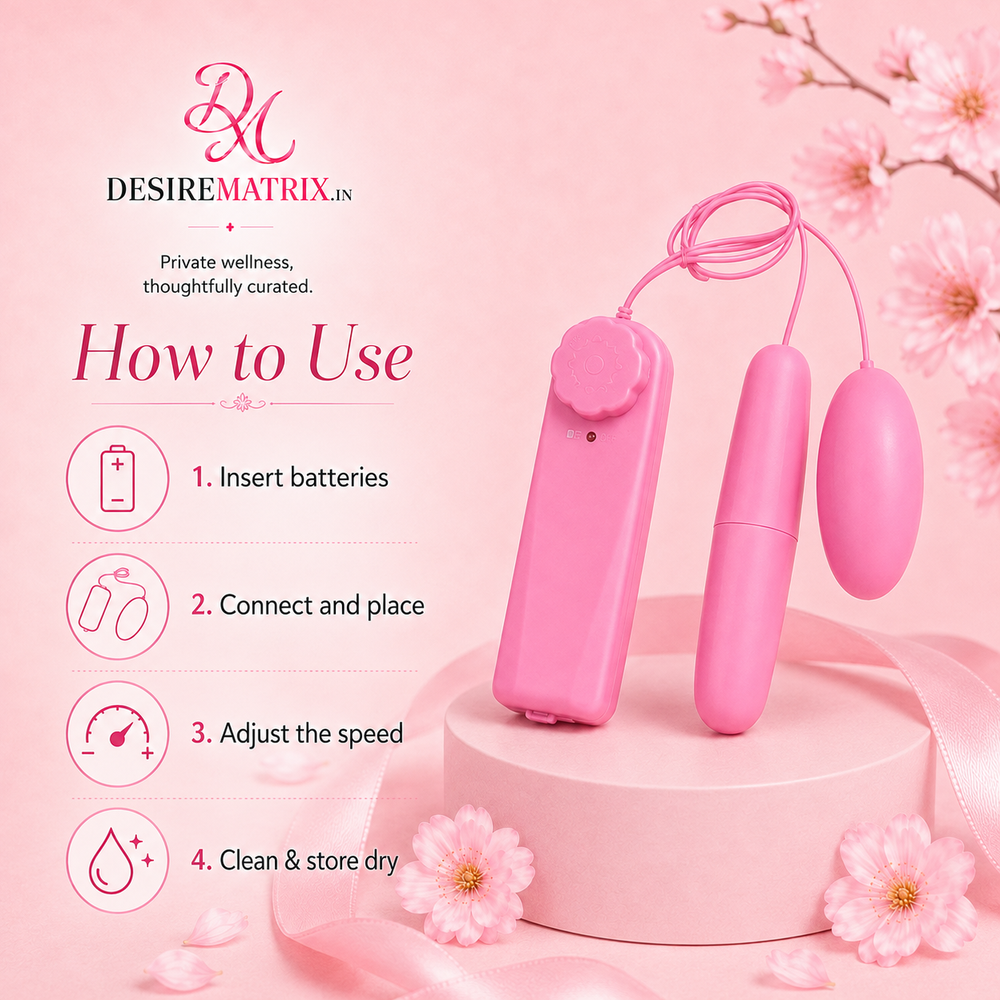 Controller and battery compartment of the pink double egg vibrator