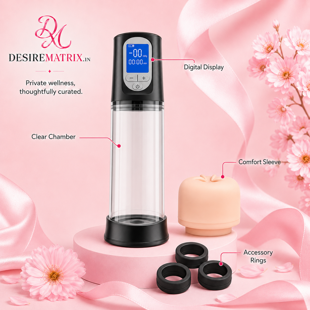 Electric penis pump cylinder and sleeve cap shown separately