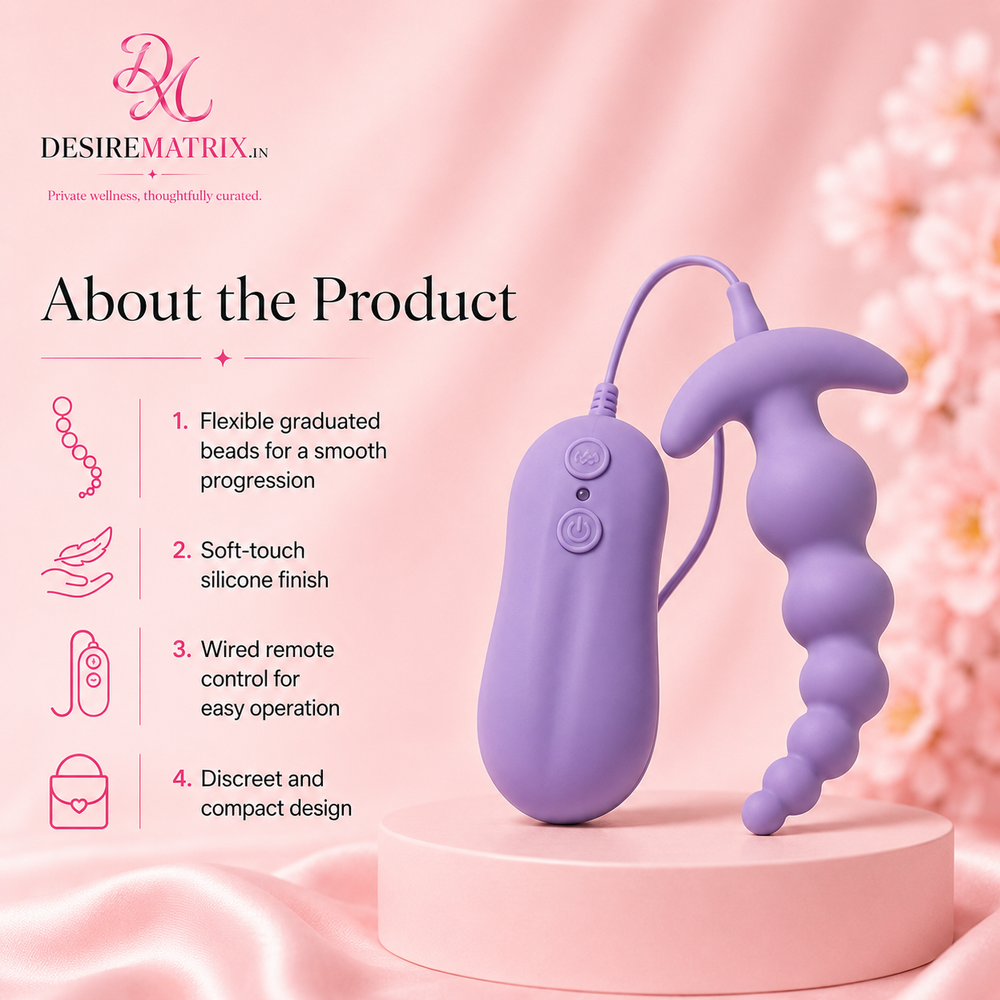 Curve and bead sizing detail on the G-spot bead massager