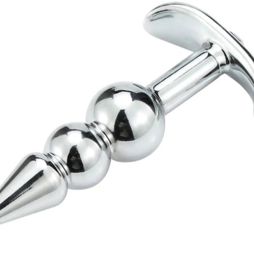Three bead stainless steel plug with anchor gemstone base