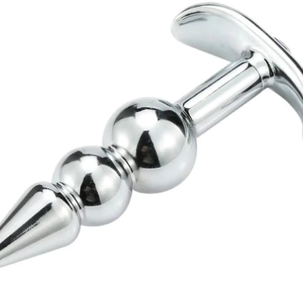 Anchor Base Steel Plug — Three Beads, Gemstone Set — Anal Plugs, Premium stainless steel, non-porous, mirror polished and boil-safe