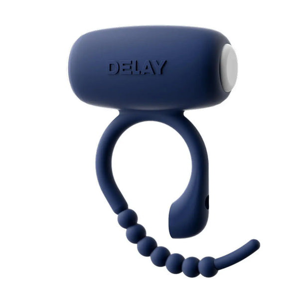 Vibrating Ring — Beaded Adjustable Strap, Rechargeable — Penis Rings, Body-safe silicone