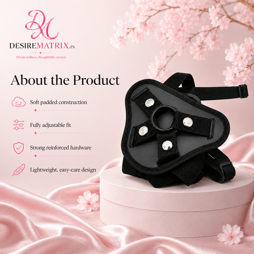Adjustable waist and thigh straps on the unisex hollow harness