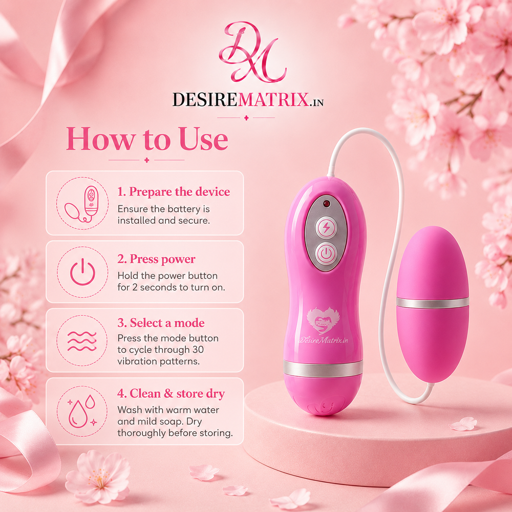Close view of the pink MBQ egg vibrator body