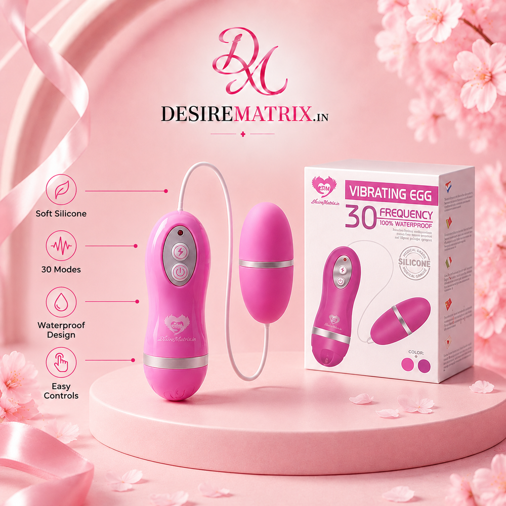 Wireless egg vibrator shown beside its handheld remote