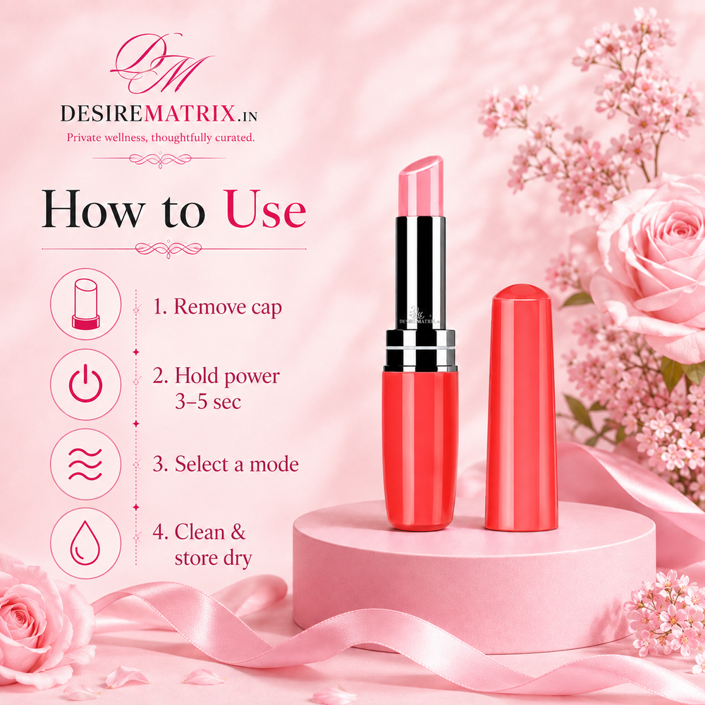 Lipstick vibrator opened showing the vibrating tip