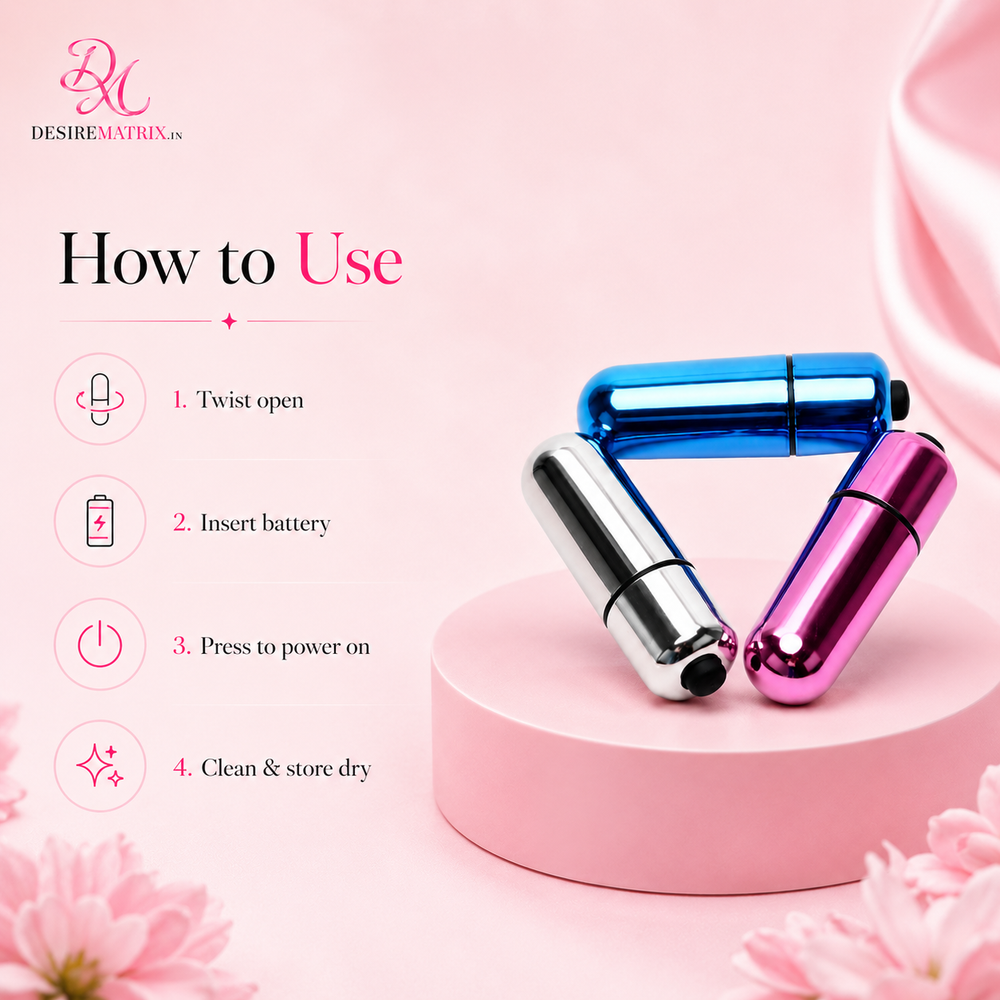 Size comparison view of the 13 g mini bullet vibrator