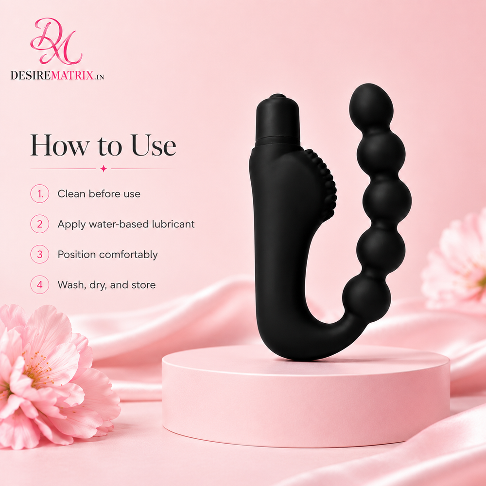 Bead detail along the shaft of the prostate massager