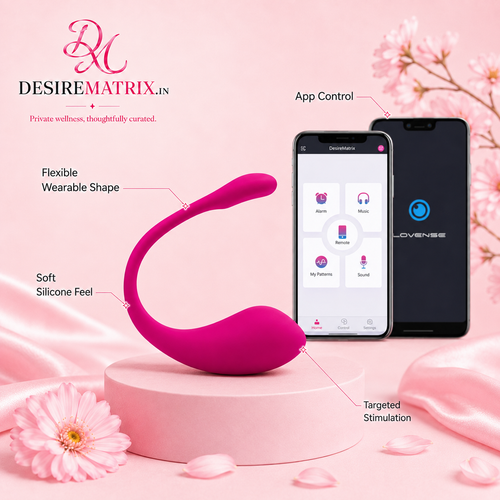 Wearable egg vibrator showing the internal bulb and external tail