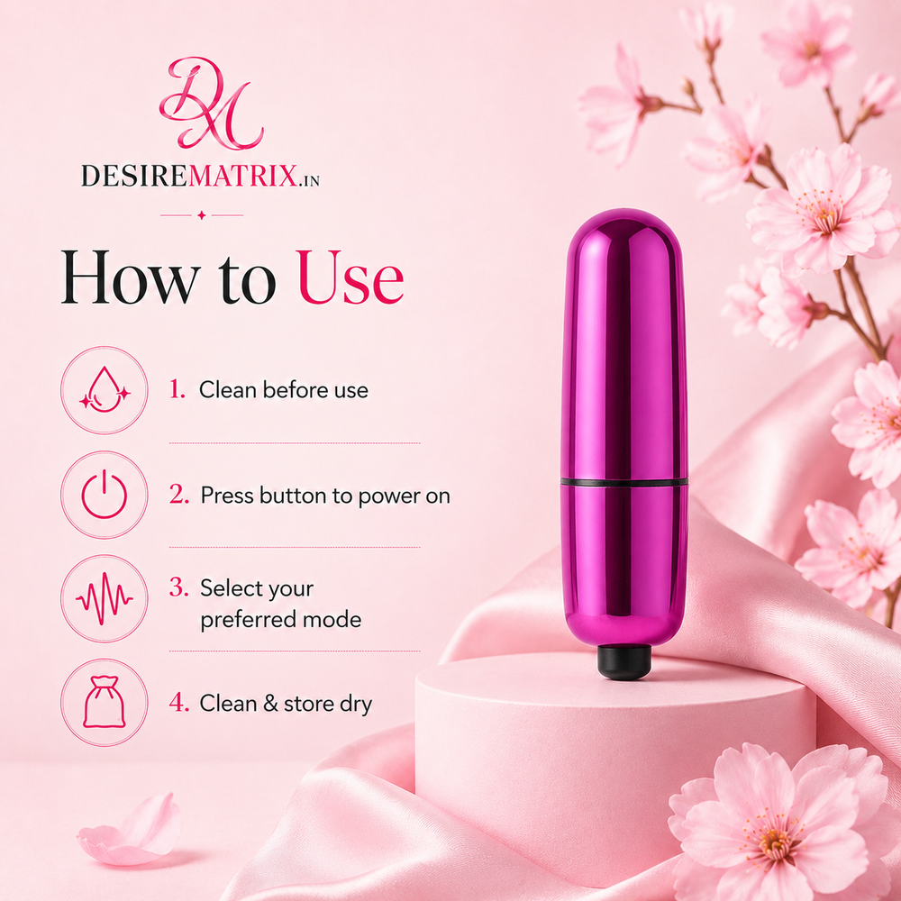 Size comparison view of the 5.4 cm pink bullet vibrator