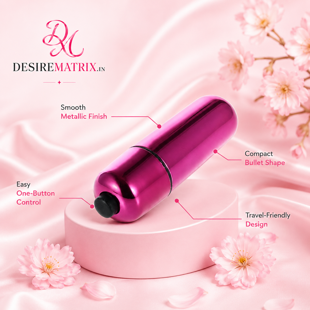 Pink power bullet vibrator shown with its single control button
