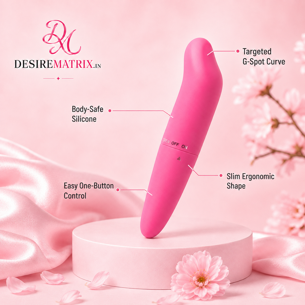 Curved G-spot vibrator shown full length