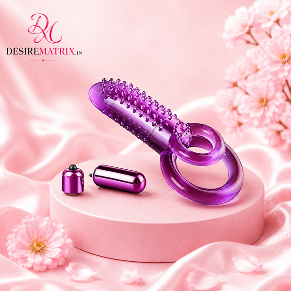 Silicone Flexible Vibrator Penis Ring Clit Stimulator Double Ring Delay Ejaculation Male Cock Ring — Penis Rings