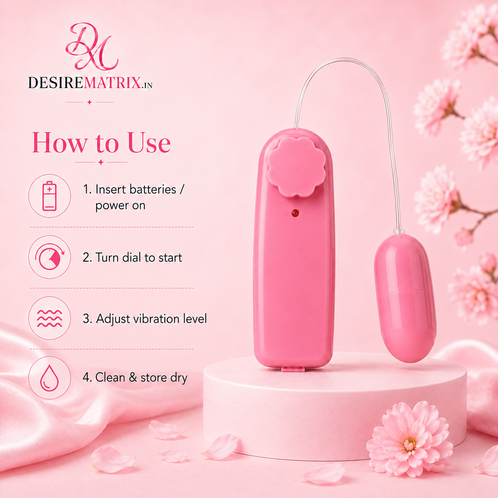 Close view of the 6.2 cm egg on the wired jump vibrator