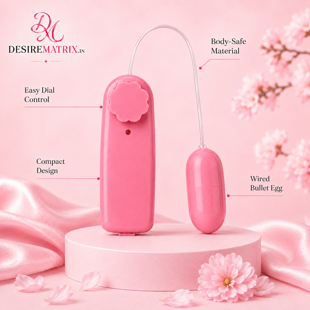 Egg vibrator and controller shown connected by the cord
