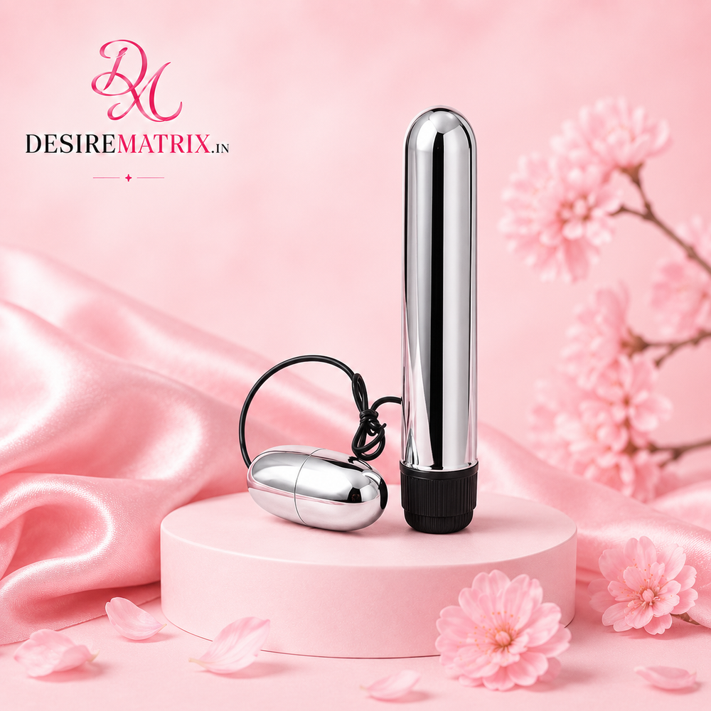 Slim seven inch steel rod with mini egg vibrator