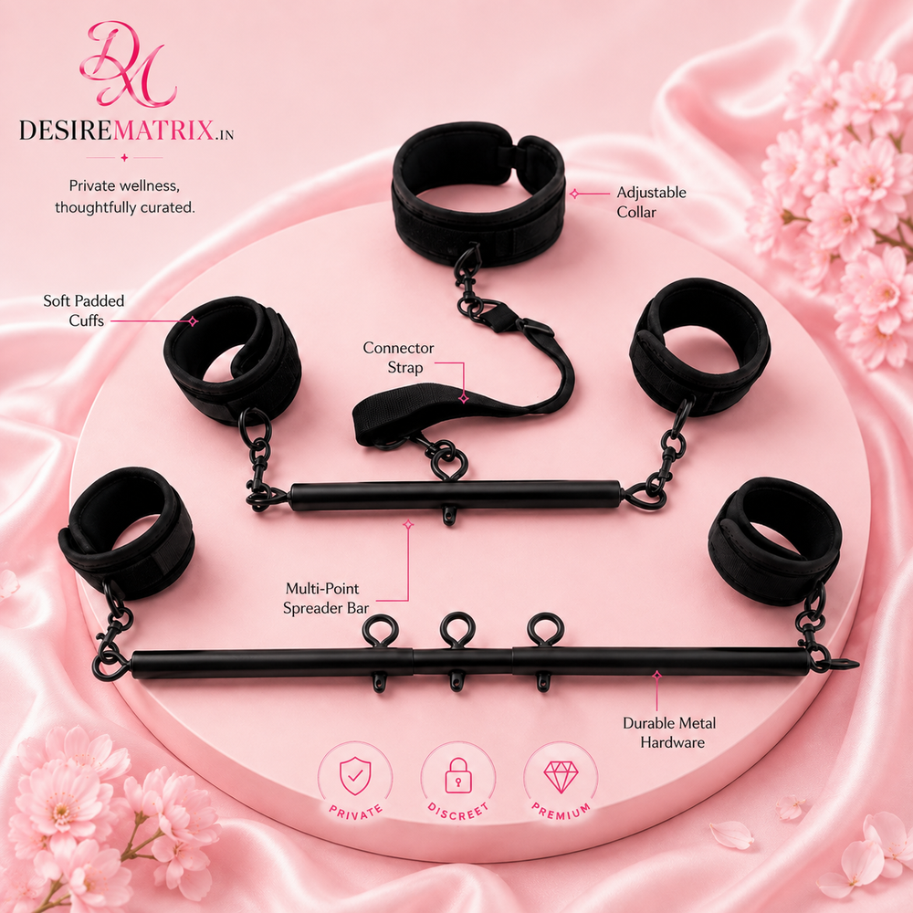 Spreader bar shown extended with the cuffs attached