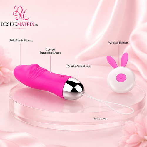 Anal stimulator shown beside its handheld controller