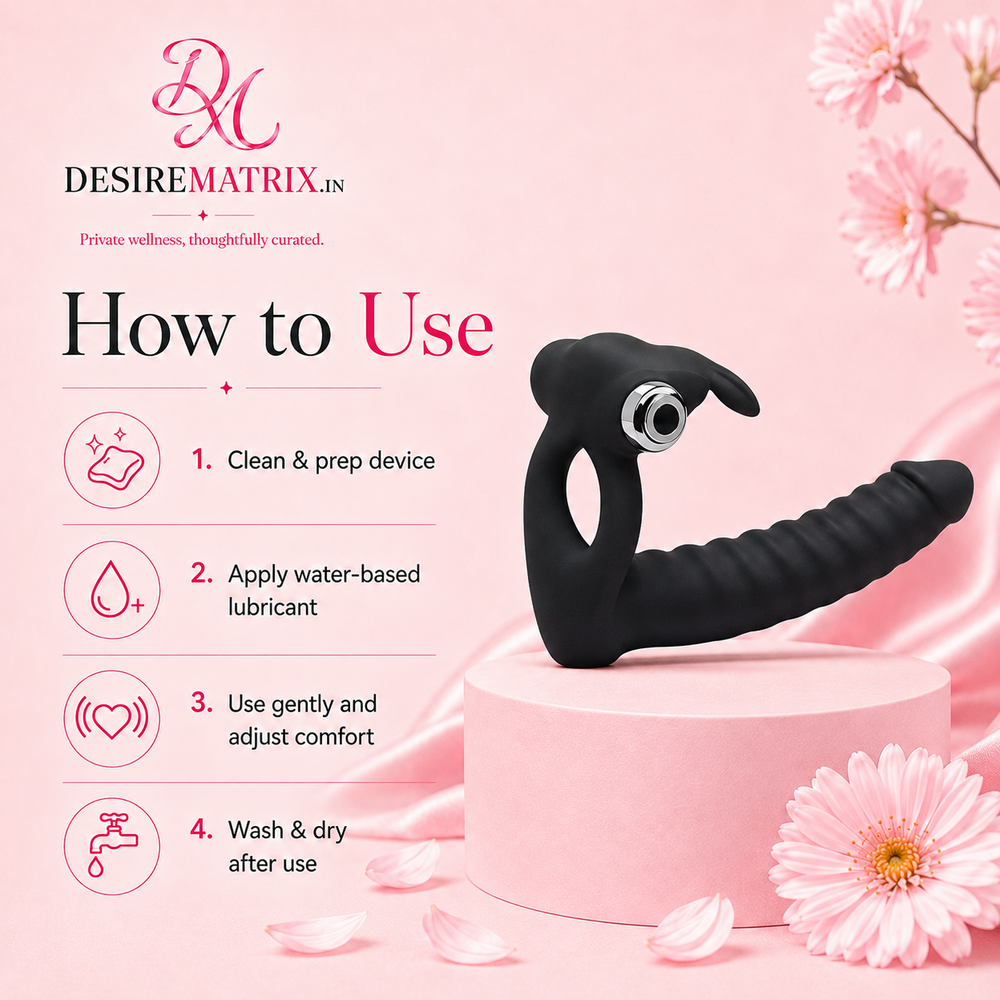Control button detail on the Evil Teaser vibrating cock ring