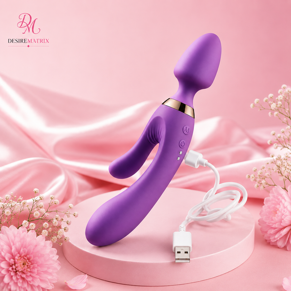 USB Charging Silicone Anal Vibrator AV Magic Wand Dildo G Spot Massager Purple
