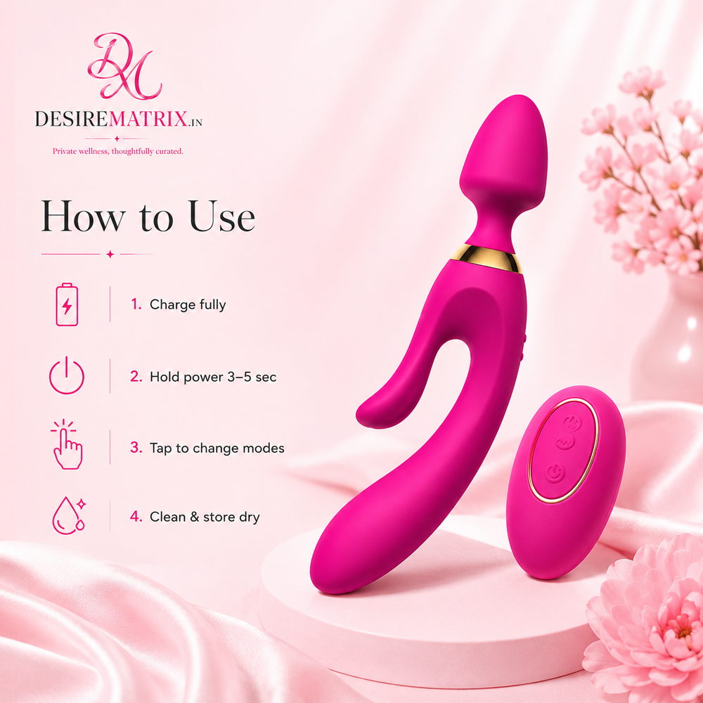 Magnetic charging contacts and power button on the wand vibrator