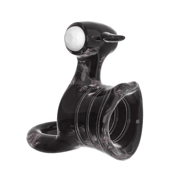 Pleasure Ring — Clitoral Arm with Removable Bullet — Penis Rings, Body-safe TPE, translucent