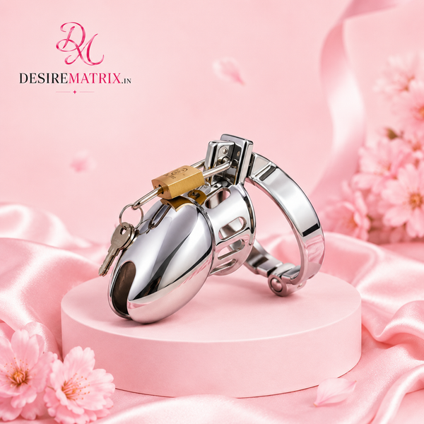 Steel Chastity Cage with Urethral Tube — Compact Lockable Device — Chastity Devices, Medical-grade stainless steel, non-porous and hypoallergenic