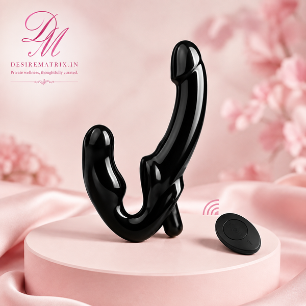 Double Penetration Strapless Strap-On — 8.5 in, 1.25 in Wide — Strap On Dildos, TPE and silicone with ABS core