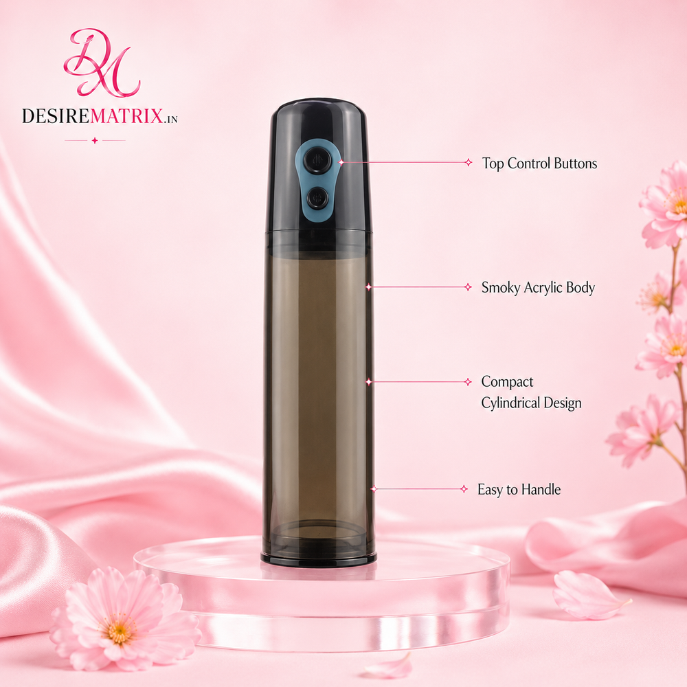 Electric penis pump shown with the silicone constriction ring