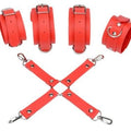 BDSM Sex Bondage Restraint Bondage Fetish Slave Handcuffs Ankle Cuffs For Couples | Red — bdsm toy