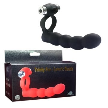 Black Cock Ring Trinity fun Lover's beads for male — penis ring