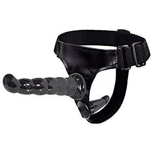 Black Double Penis Strapon Harness Female Masturbation — male masturbator