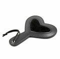 Black Leather Heart Shaped Spanking Paddle India — bdsm toy